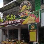 Hortifruti Folhas &Amp; Frutos, Fachada, Letreiro, Clientes, Frutas, Bicicleta,