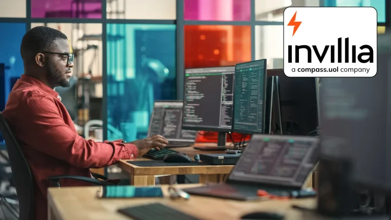 Invillia Tecnologia Abre Vagas Para Engenheiro De Ia E Desenvolvedor Fullstack Em Home Office 15 Invillia Tecnologia, Funcionário, Estação De Trabalho, Logotipo,