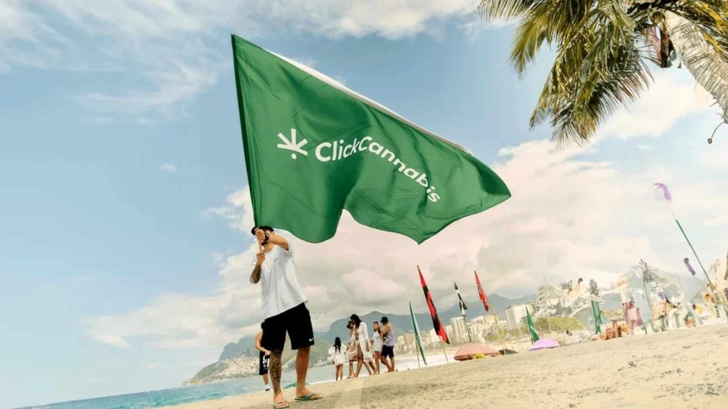 Click Cannabis, Bandeira, Pessoas, Praia,