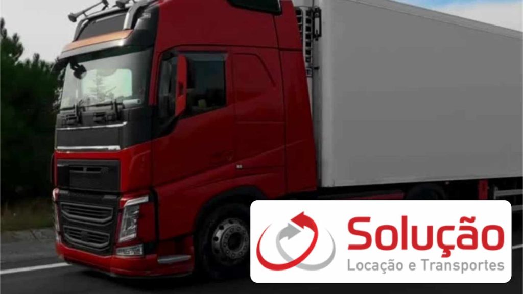 Solução Locação, Caminhão, Logotipo,