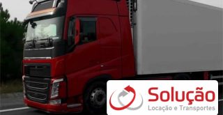 Solução Locação, caminhão, logotipo,