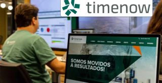 timenow, logotipo, funcionário, computador, escritório,